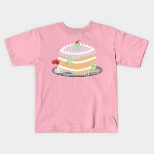 Celebration Cake with Cute Frogs Kids T-Shirt